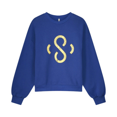 Vintage Sweat Lange Mouw Blouse Summum Woman , Blue , Dames