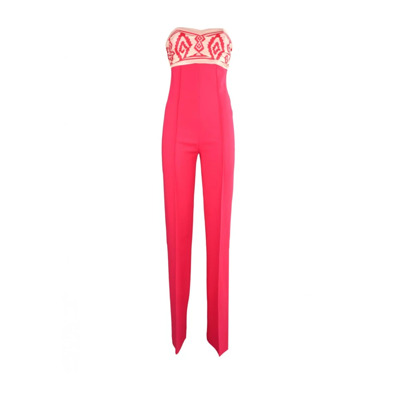 Viscose jumpsuit met foulard bodice Elisabetta Franchi , Pink , Dames