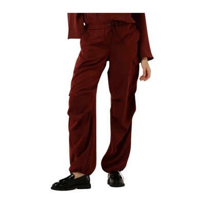 Vloeibare Broek in Rode Cargo Stijl Summum Woman , Red , Dames