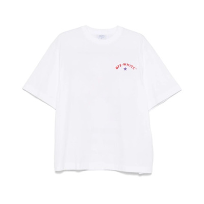 Wit Logo Print Crew Neck T-shirt Off White , White , Heren