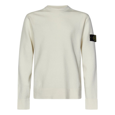 Witte Crew-neck Sweater Aw24 Stone Island , White , Heren