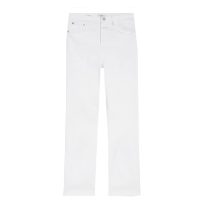 Witte Stretch Denim Straight Jeans Closed , White , Dames