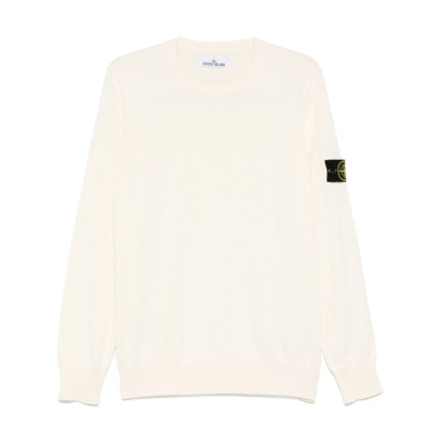 Witte Sweater Casual Stijl Stone Island , White , Heren