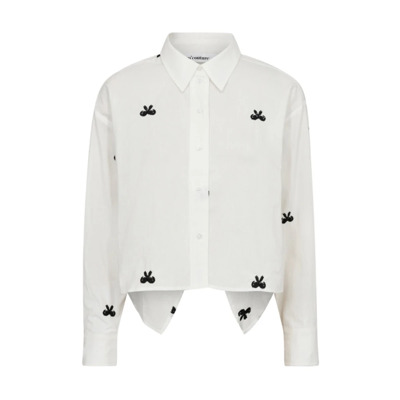 Witte blouse met geborduurde strikjes Co'Couture , White , Dames