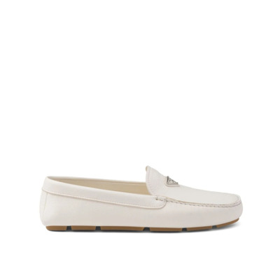 Witte leren loafers Prada , White , Heren