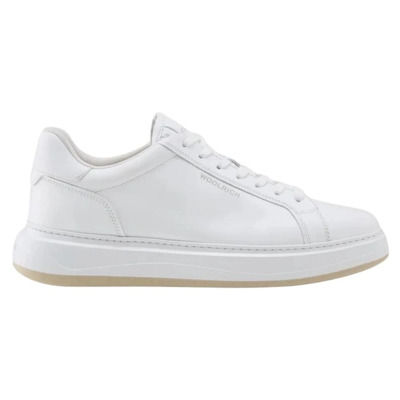 Witte leren sneakers met uitneembare binnenzool Woolrich , White , Heren