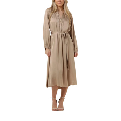 Zijden Satijnen Midi Jurk Bruin Summum Woman , Brown , Dames