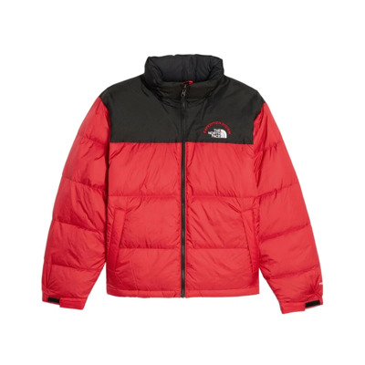 Zwart/Rode Ganzendons Gewatteerde Jas The North Face , Red , Heren