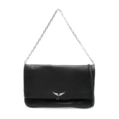 Zwarte Leren Clutch Tas Zadig & Voltaire , Black , Dames