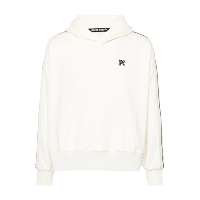 Zwarte Monogram Hoodie Palm Angels , White , Heren