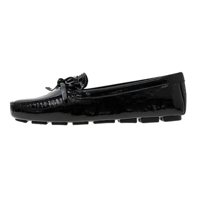 Zwarte Naplak Salon Loafers Prada , Black , Dames