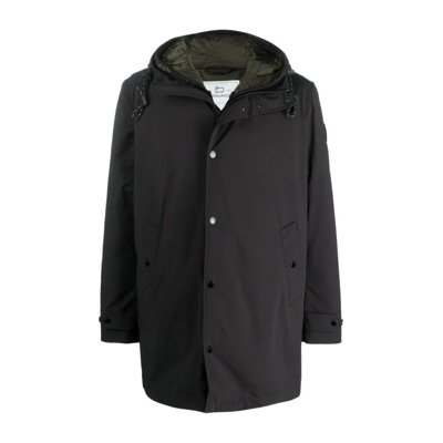 Zwarte Parka Jas met Afneembare Binnen Vest Woolrich , Black , Heren