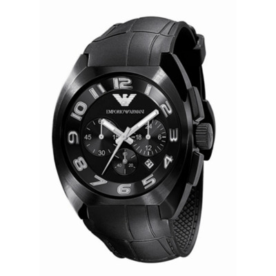 Zwarte Roestvrijstalen Quartz Herenhorloge Emporio Armani , Black , Heren