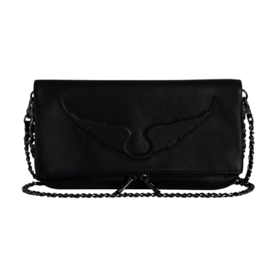 Zwarte leren Rock Pochette tas Zadig & Voltaire , Black , Dames