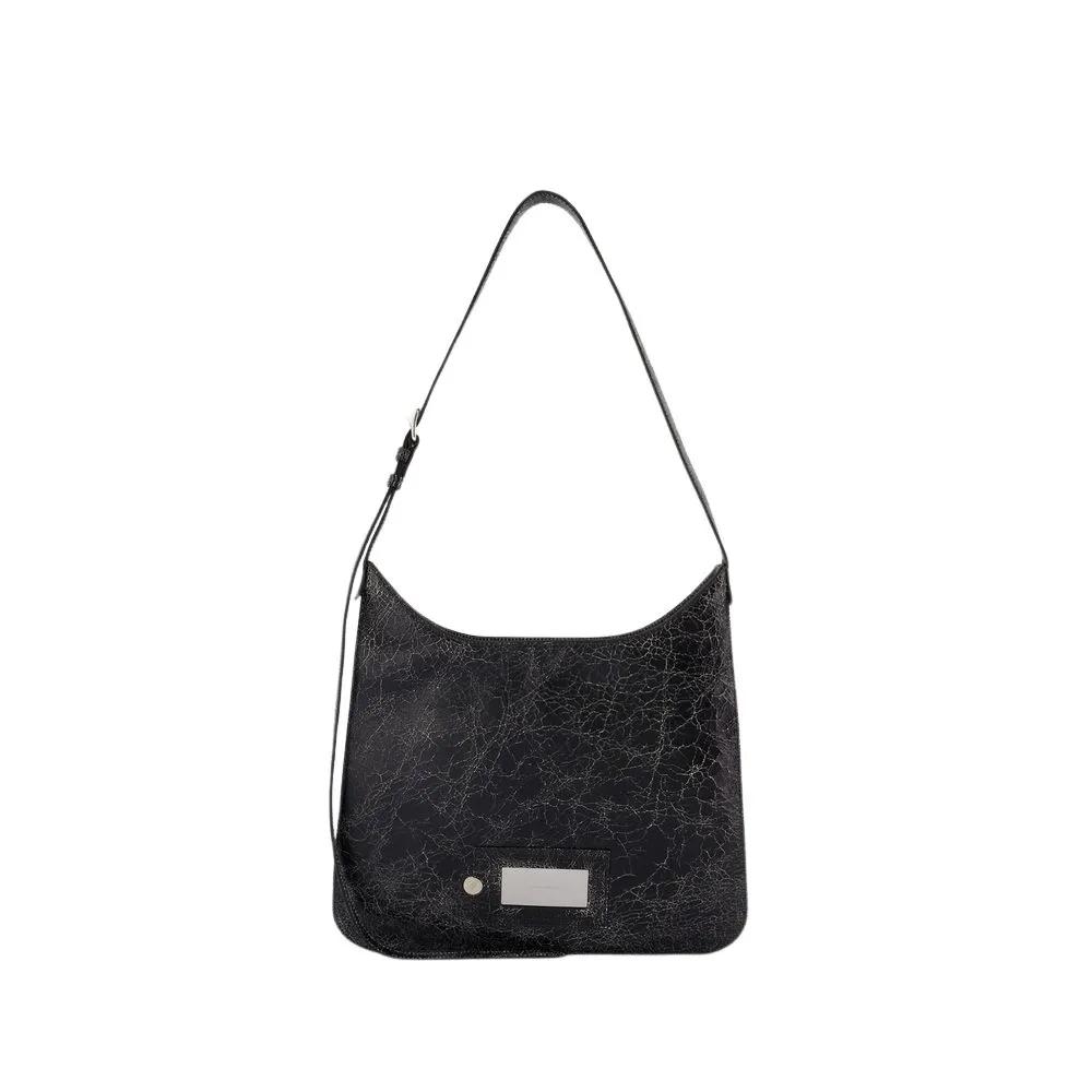 Acne Studios Shoppers - Platt Shoulder Bag - Leather - Black in zwart