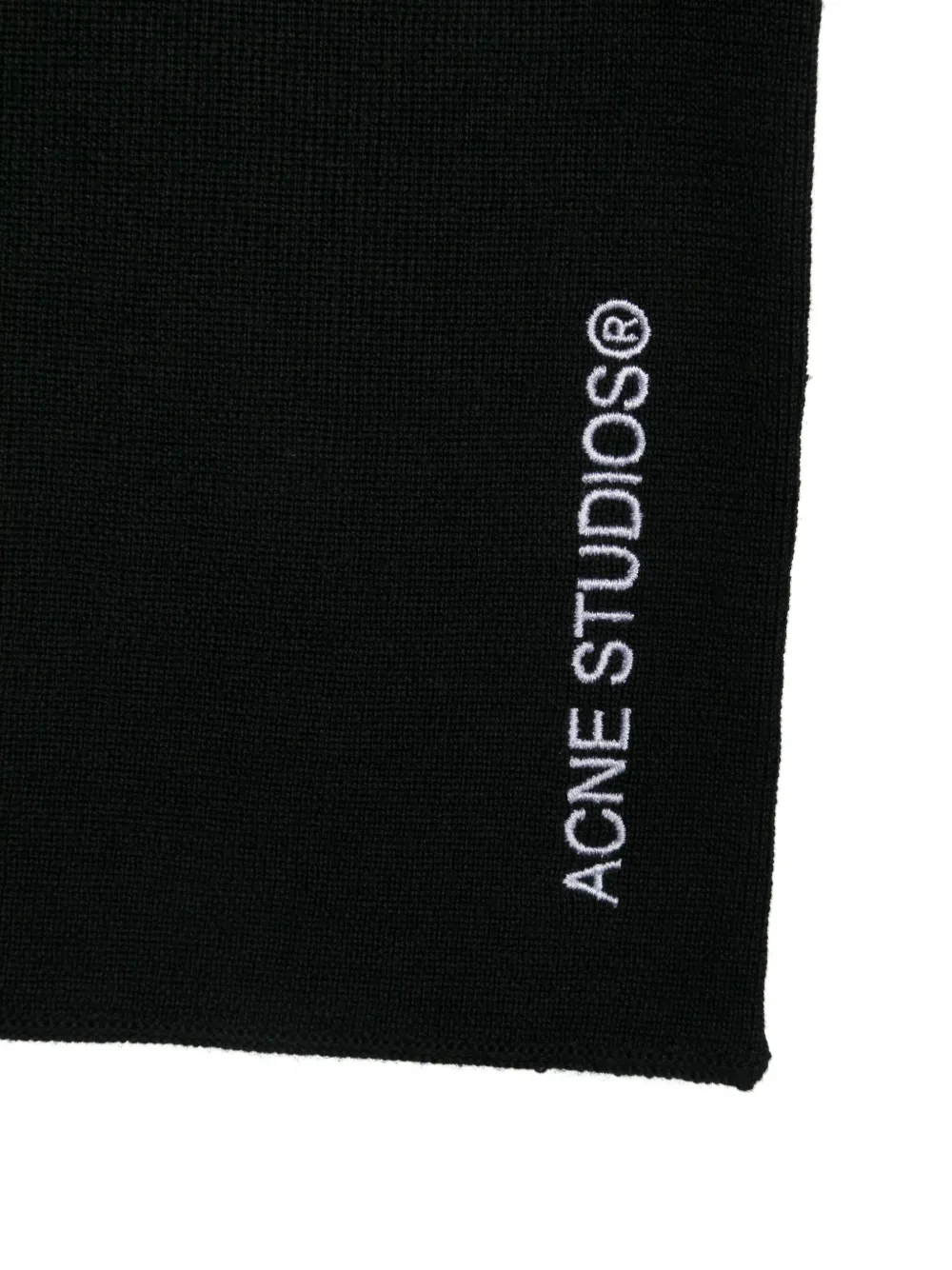 Acne Studios Sjaal met geborduurd logo - Zwart