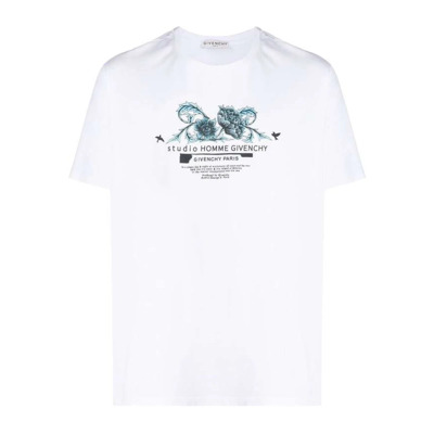 Bedrukt Katoenen T-shirt - Wit Givenchy , White , Heren