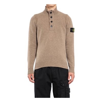 Beige High-Neck Sweater Stone Island , Beige , Heren