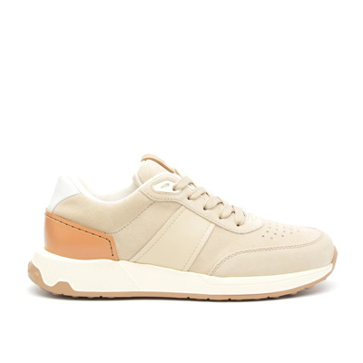 Beige Nabuk Sneakers met Rubberen Zool Tod's , Beige , Heren