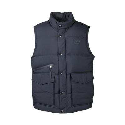 Blauwe Aleutian Vest met Rits en Drukknoopsluiting Woolrich , Blue , Heren