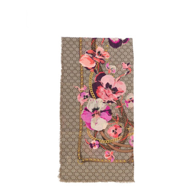 Bloemen GG Patroon Zijden Sjaal Gucci , Multicolor , Dames