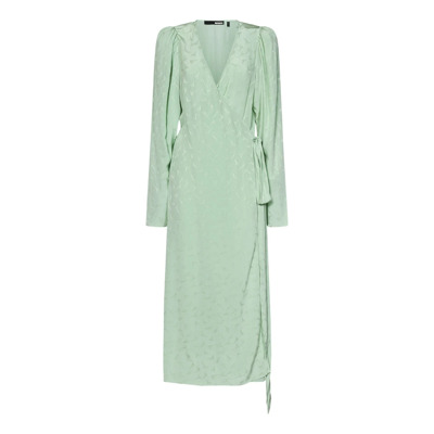 Bloemen Jacquard V-hals Midi Jurk Rotate Birger Christensen , Green , Dames