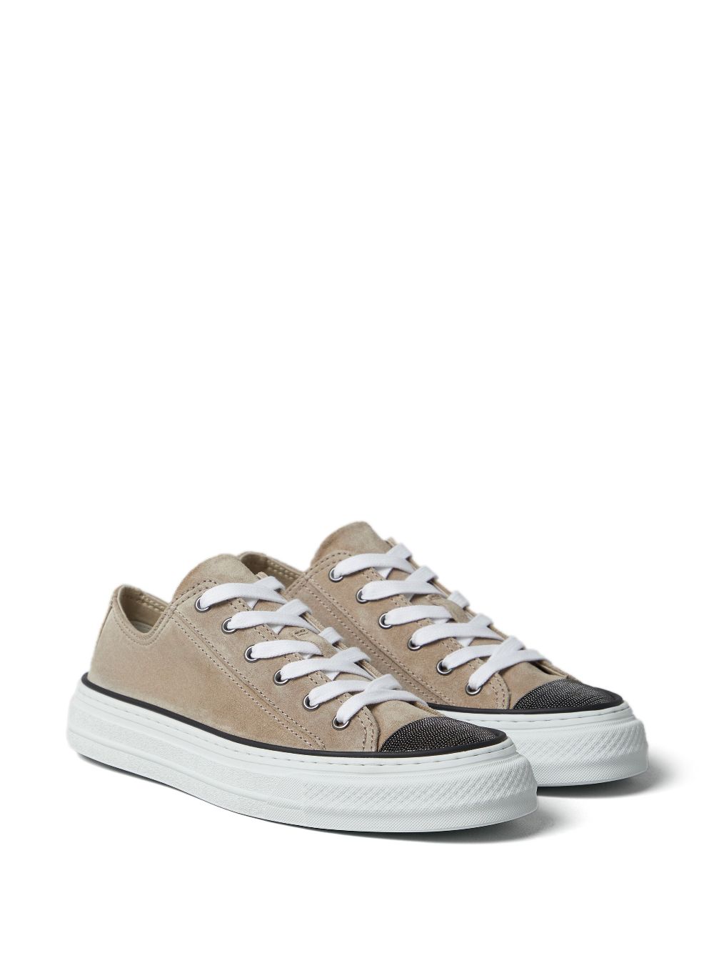 Brunello Cucinelli Monili sneakers met neus - Bruin