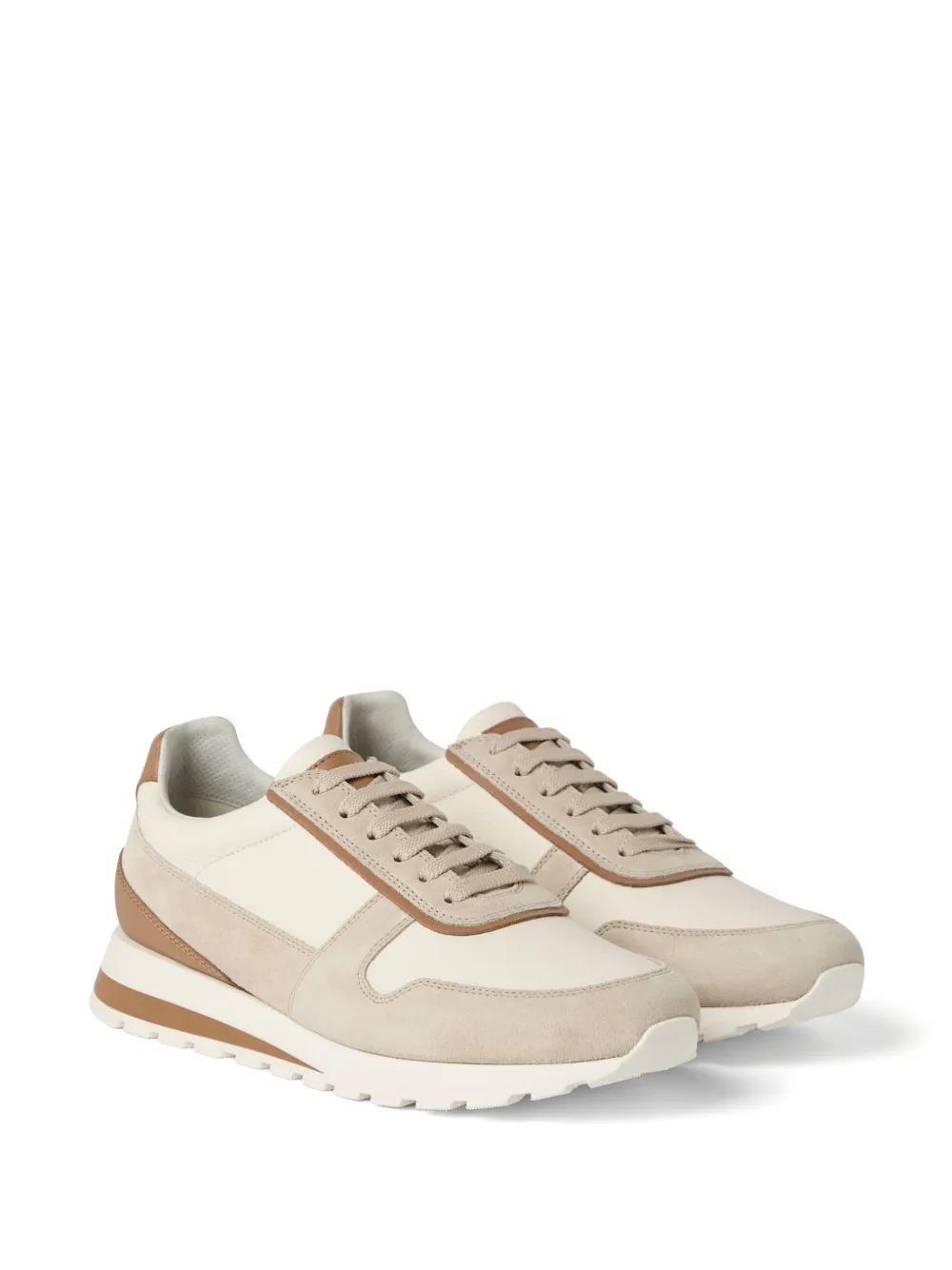 Brunello Cucinelli Sneakers met vlakken - Beige