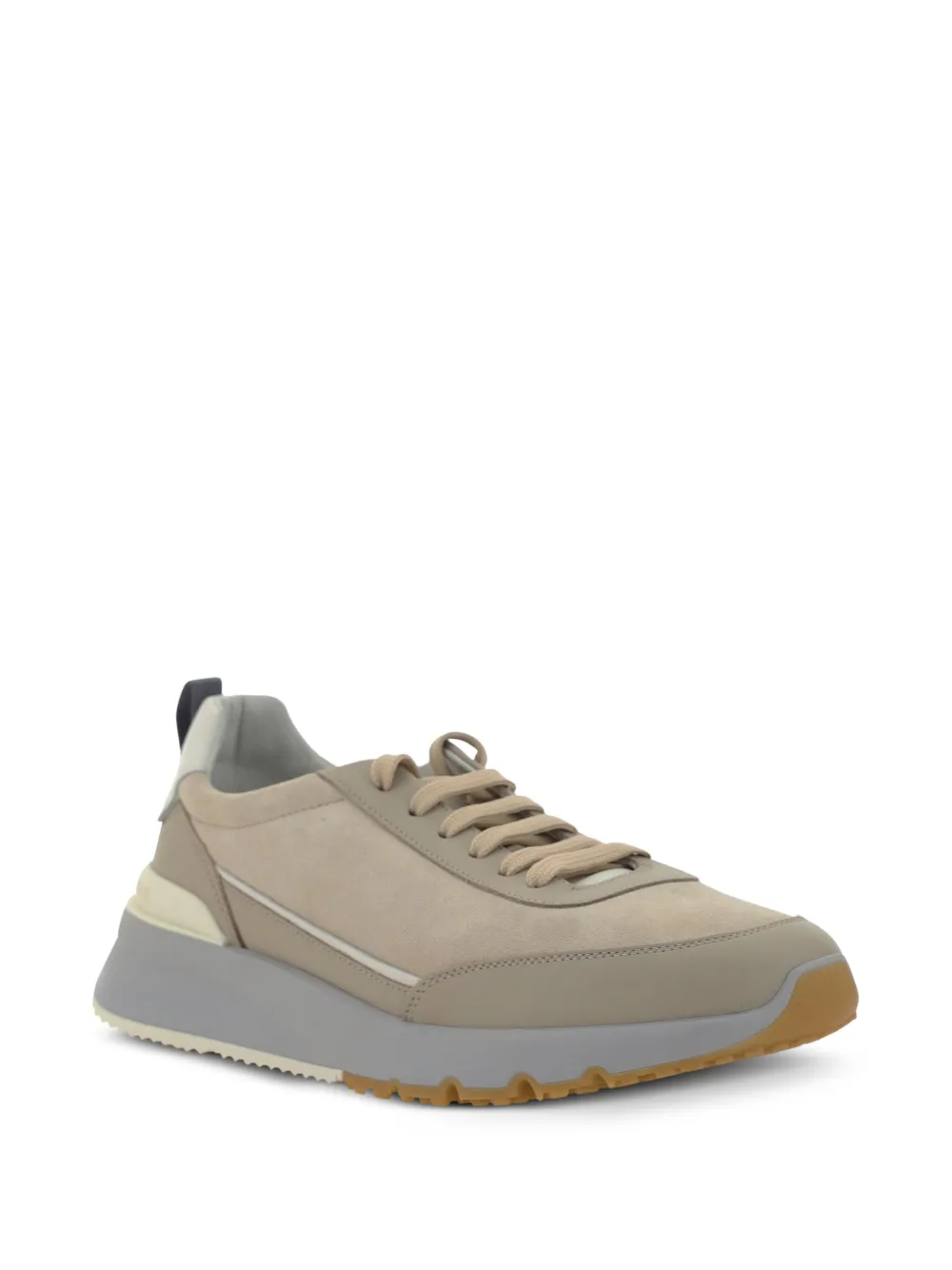 Brunello Cucinelli Sneakers met vlakken - Bruin