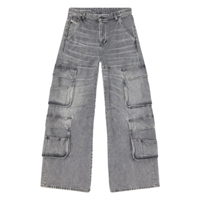 Cargo Denim Jeans Grijs Diesel , Gray , Dames