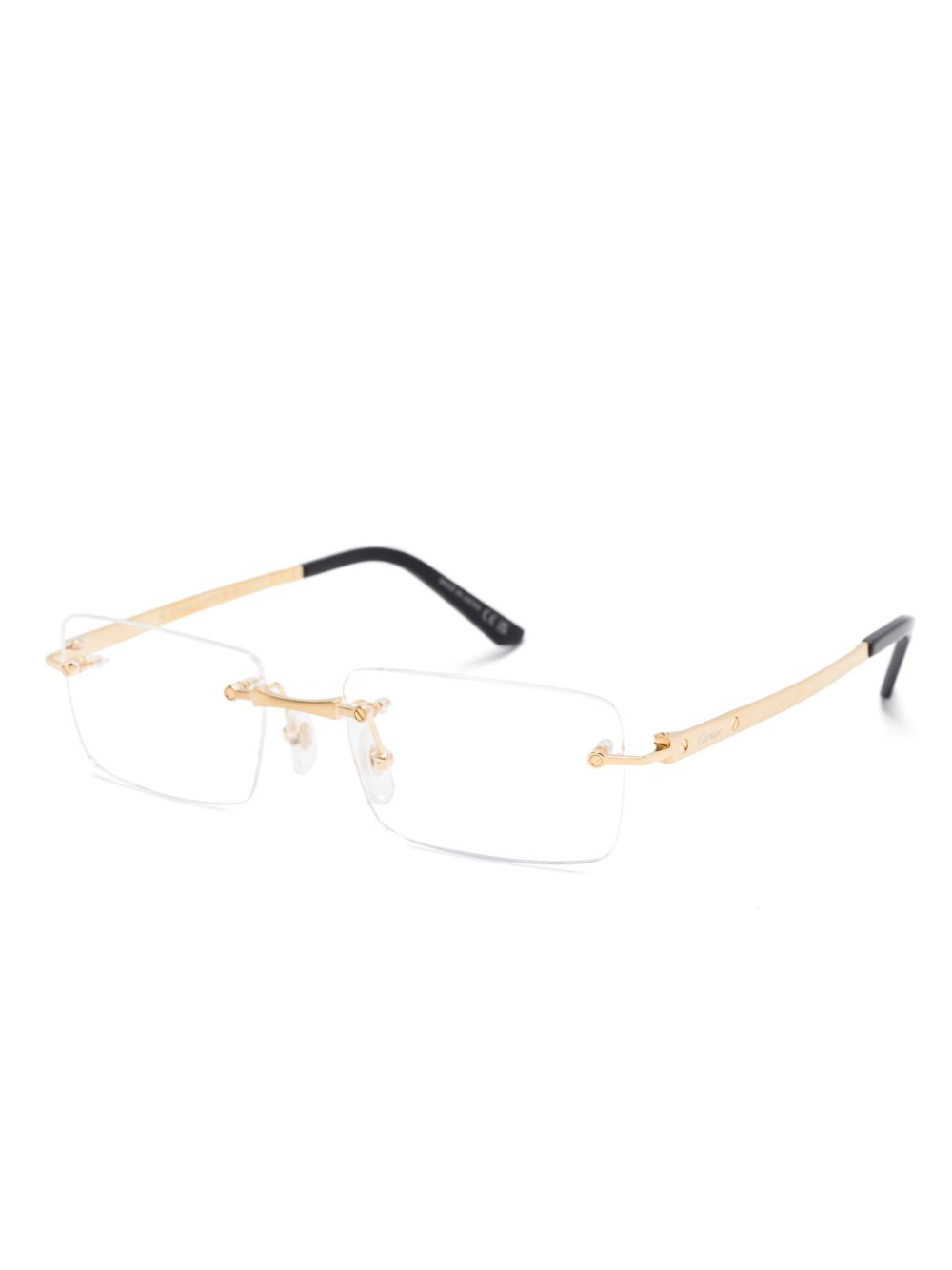 Cartier Eyewear Bril met rechthoekig montuur - Goud