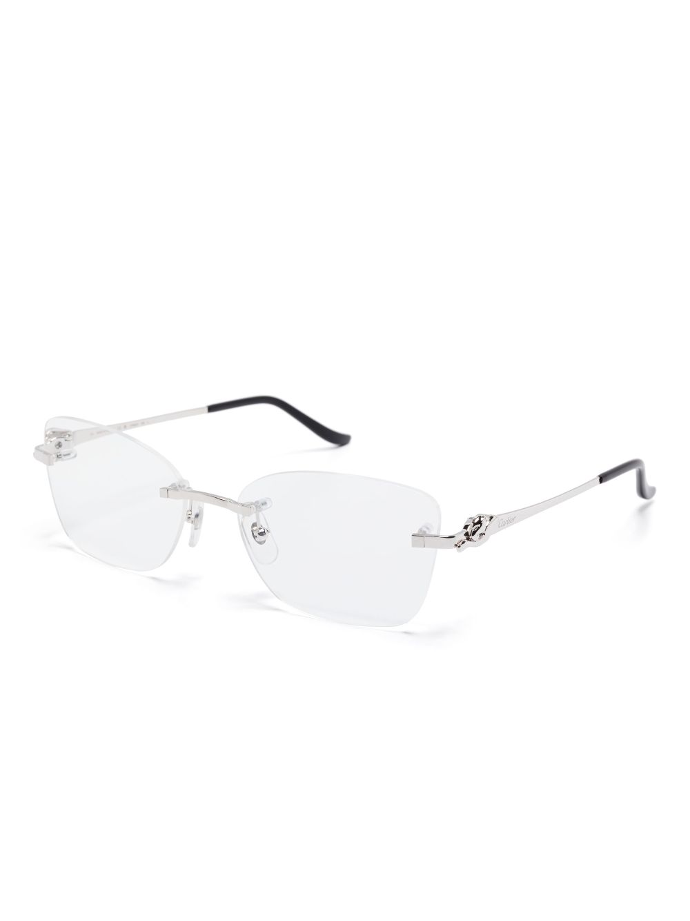 Cartier Eyewear Bril met rechthoekig montuur - Zilver