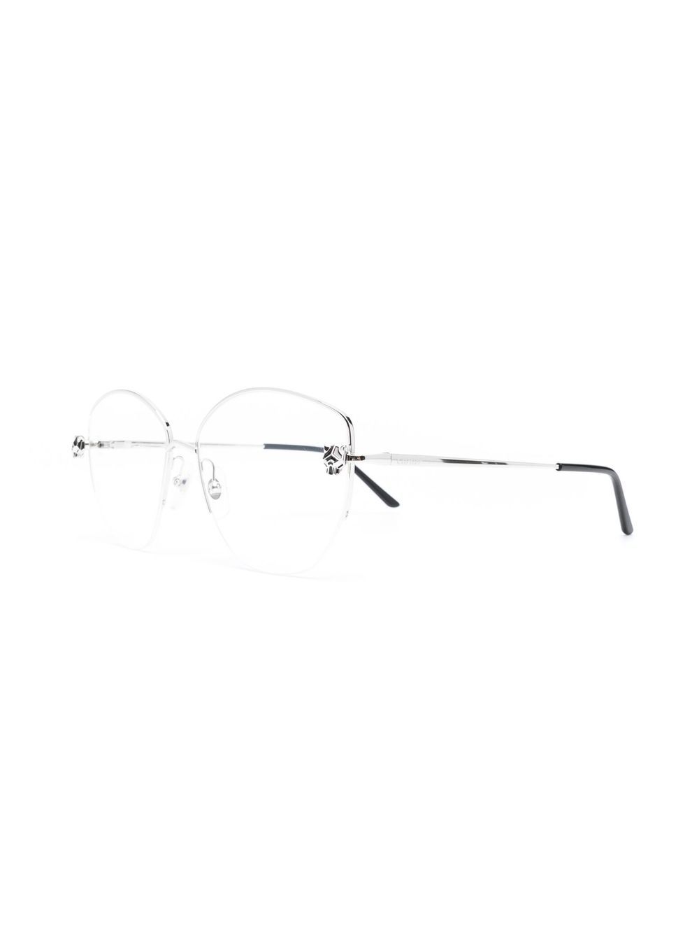 Cartier Eyewear Bril met rond montuur - Zilver