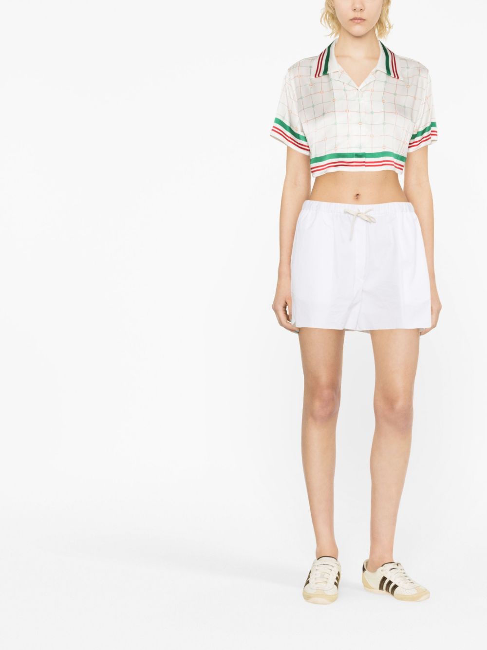 Casablanca Cropped blouse - Wit