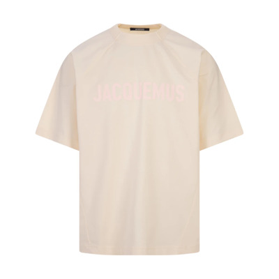 Casual Katoenen T-shirt Jacquemus , Beige , Heren