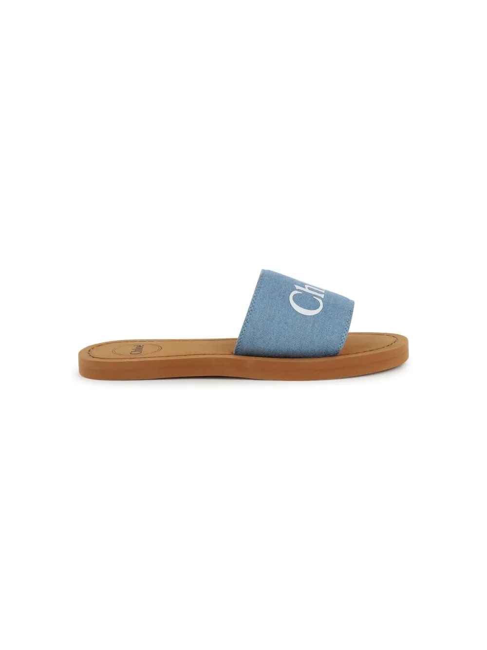 Chloé Kids Slippers met logoprint - Blauw