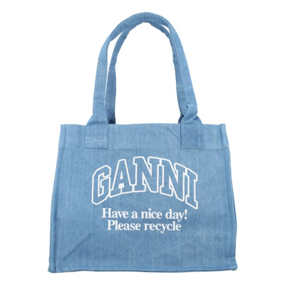 Denim Shopping Tas Dames Handtas Ganni , Blue , Dames