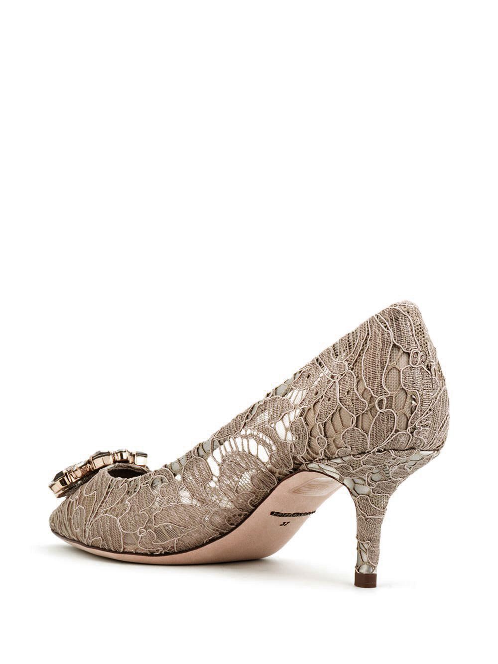 Dolce & Gabbana geborduurde pumps - Beige