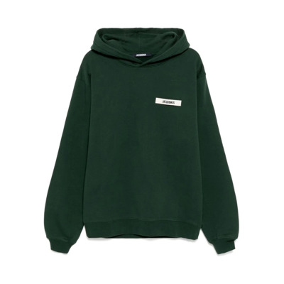 Donkergroene Slouchy Hood Sweatshirt Jacquemus , Green , Heren