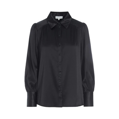 Elegante Zijden Shirt met Volumineuze Mouwen Dea Kudibal , Black , Dames