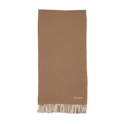 Fringe Wool Scarf in Karamel Acne Studios , Brown , Dames