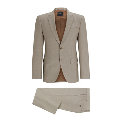 Gemengd wollen pak, slim fit, volledig gevoerd Hugo Boss , Beige , Heren