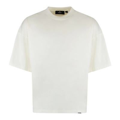 Geribbelde crew-neck T-shirt in katoen Represent , White , Heren