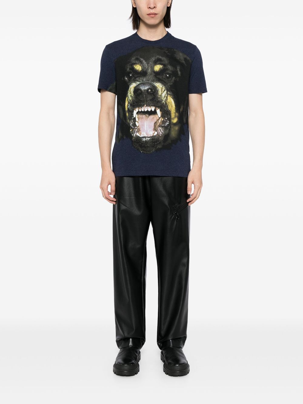 Givenchy Rottweiler T-shirt met ronde hals - Blauw