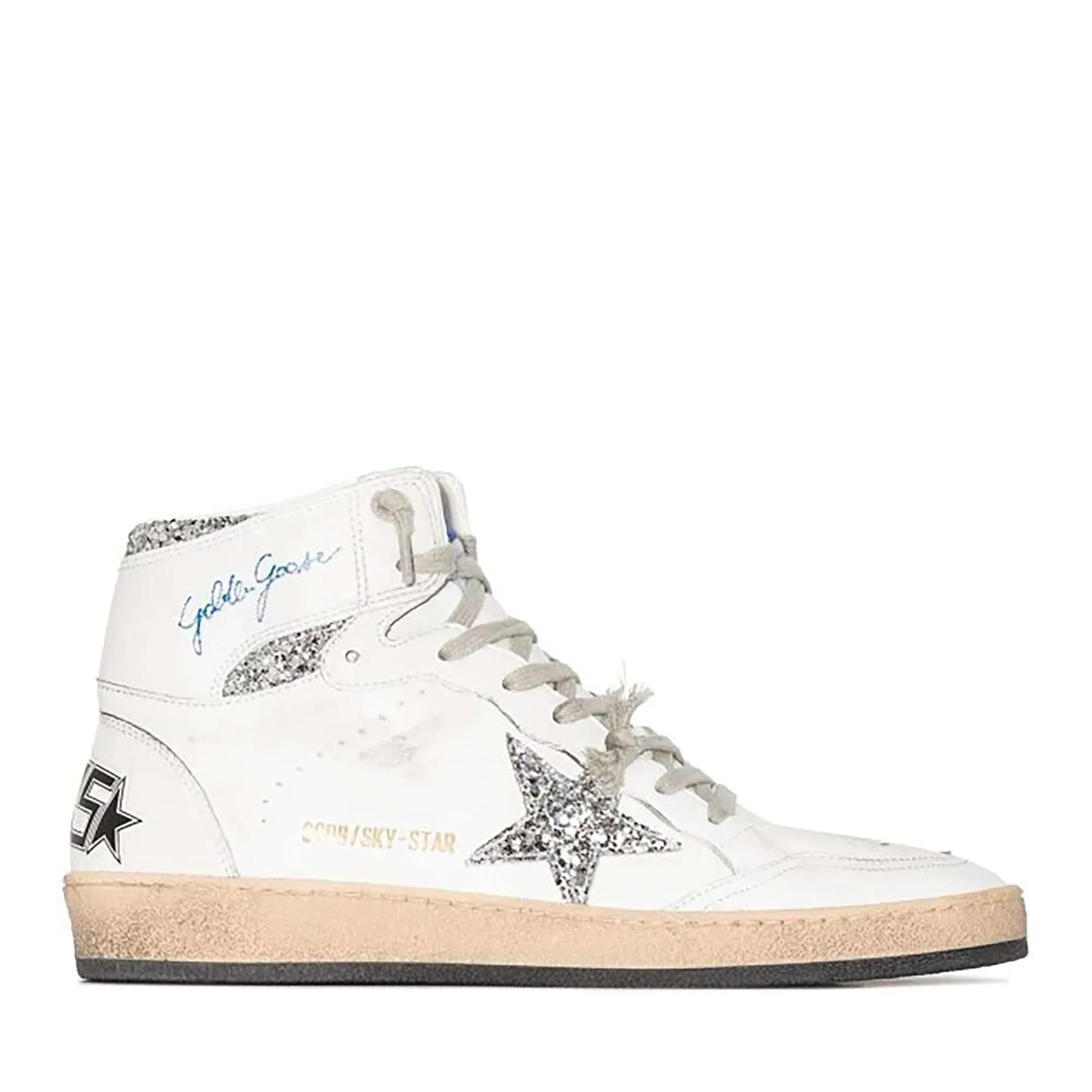 Golden Goose Low-Top Sneakers - Sky-Star High-Top Sneakers in wit