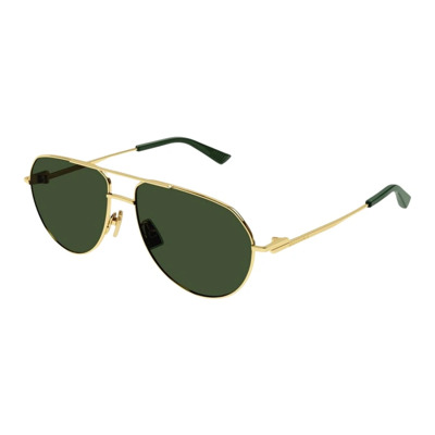 Goud Groene Aviator Zonnebril Bottega Veneta , Yellow , Unisex