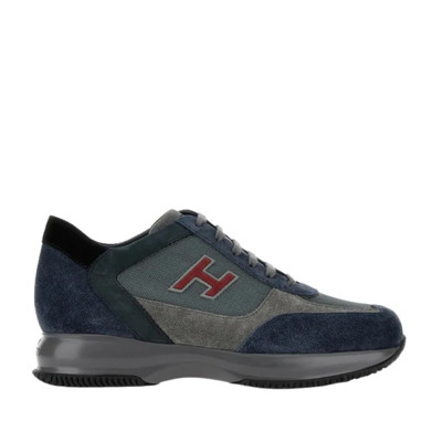 Grijze Sneakers met Suède en Stof Hogan , Gray , Heren