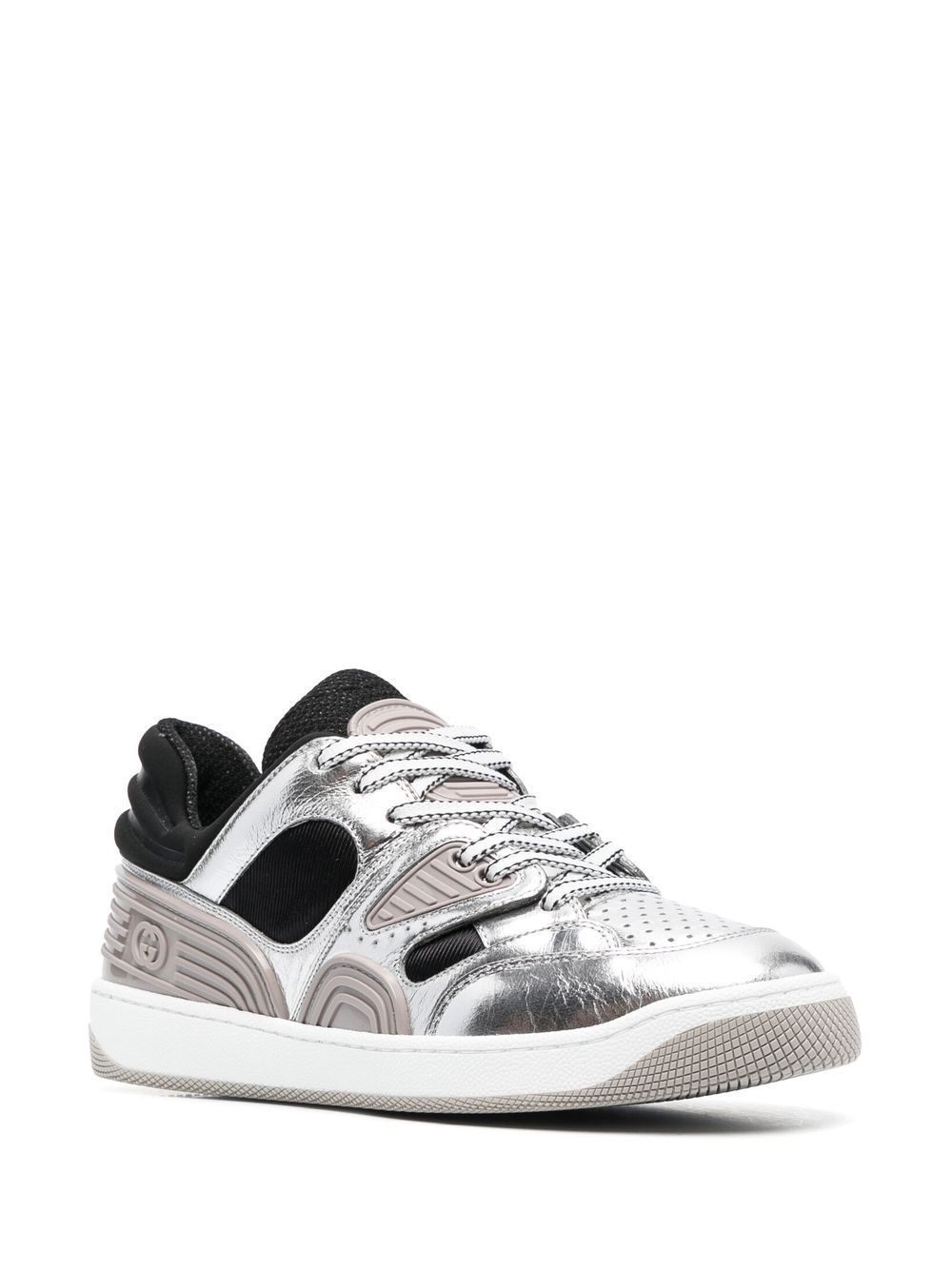 Gucci Basket metallic sneakers - Grijs