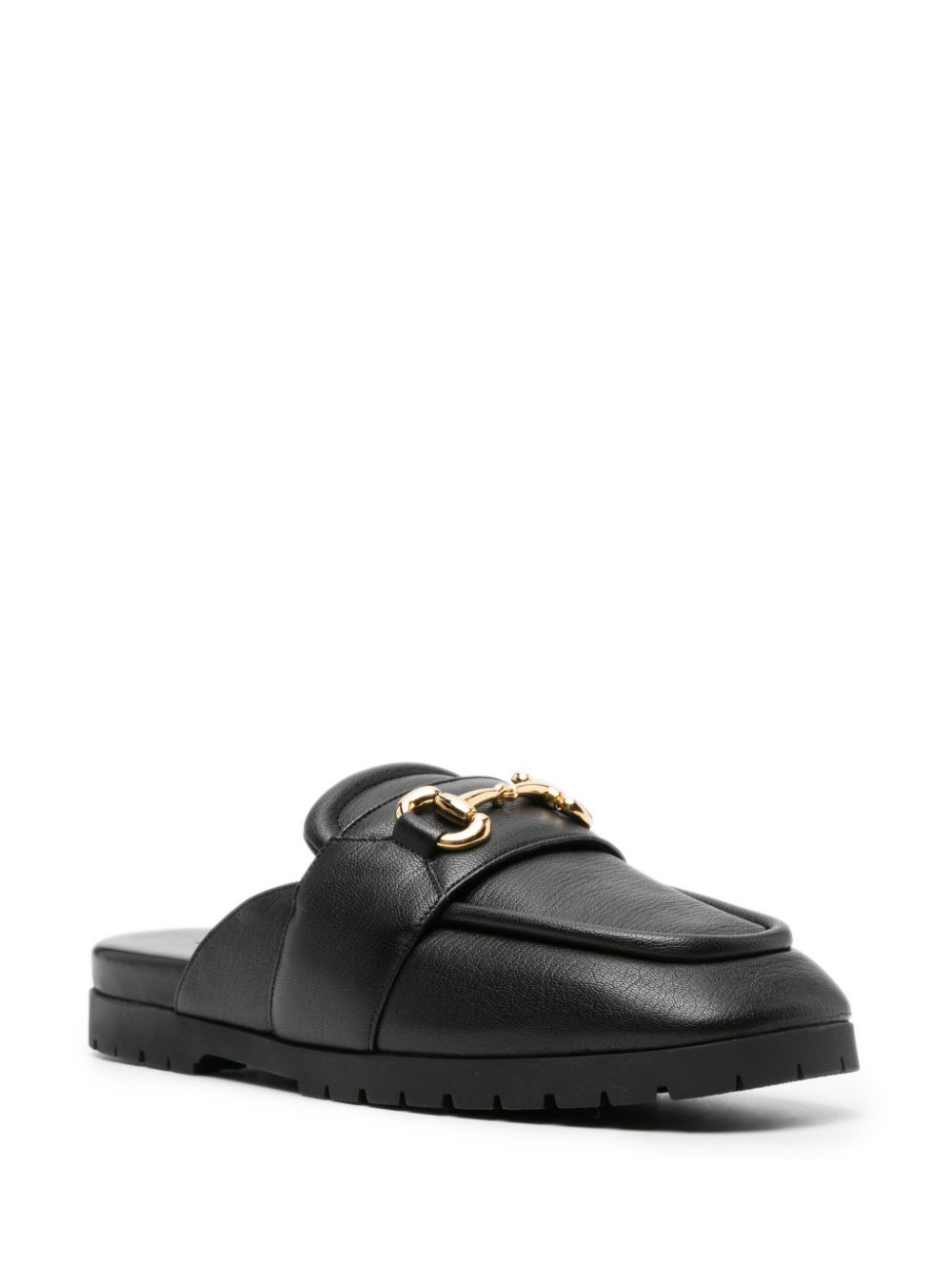 Gucci Horsebit leren slippers - Zwart