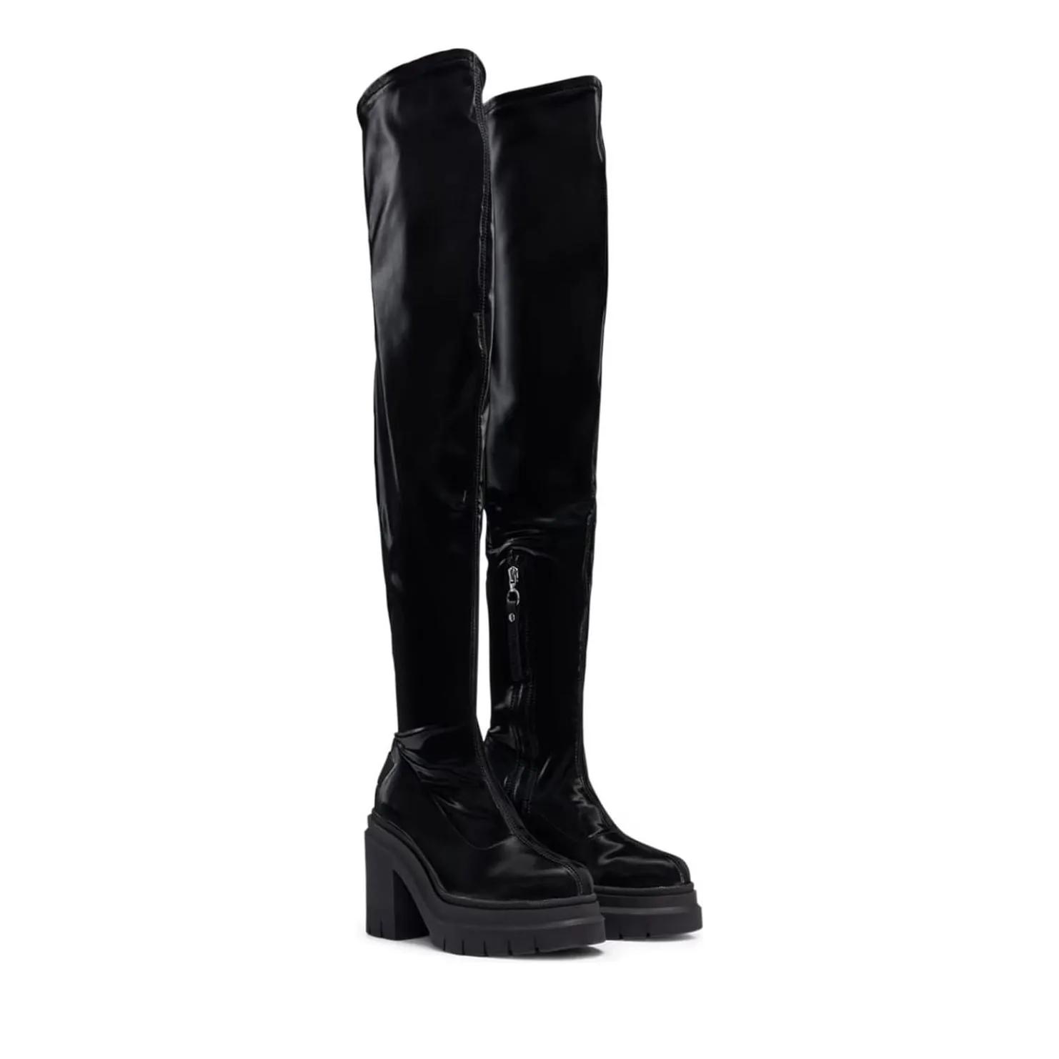 Hugo Sneakers - Hugo X Bella Poarch Kris Heel High Boots in zwart